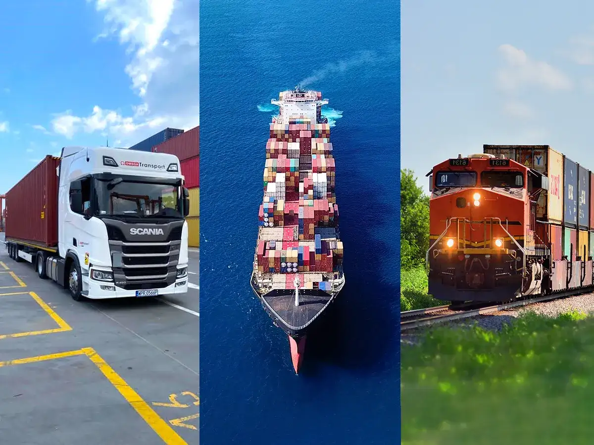 Transport intermodalny kontener&oacute;w kolejowy i morski